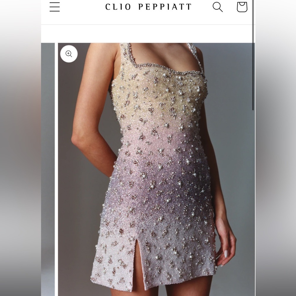NWT UNWORN, beautiful & sexy Clio Peppiatt rainbow embellished dress